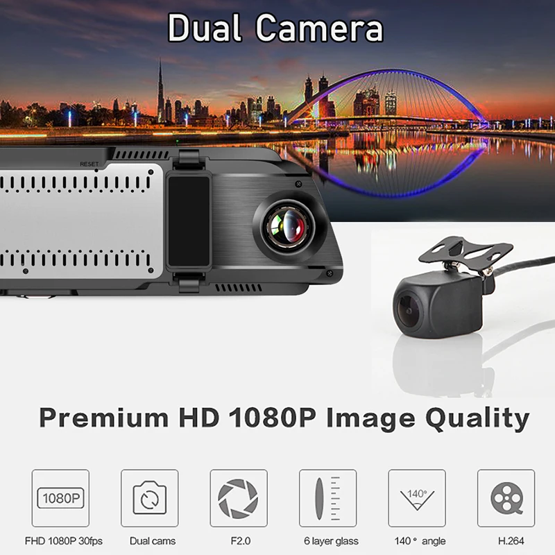 Bluavido 4G ADAS 9 35 &quotавтомобильное зеркало Android камера памяти GPS навигация FHD 1080P