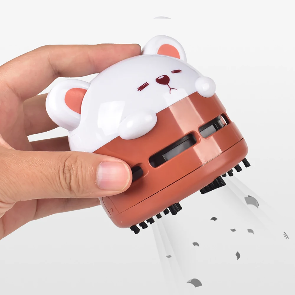 

Desktop Dust Cleaner Cartoon Mini Desktop Vacuum Dust Cleaner Handheld Dust Collector With Night Light For Car Office Home