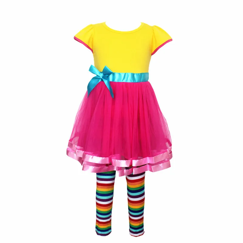 fancy dress pants Нарядное платье Нэнси для девочек и леггинсы, комплект на Хэллоуин, мягкий костюм Нэнси, костюм, вдохновленное платье-пачка, Радужное платье для малышей - Цвет: fancy dress pants