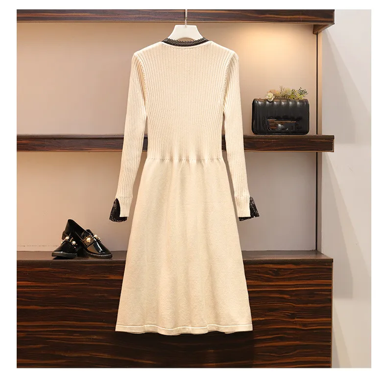 HAMALIEL элегантные женские вязаные длинные платья с кружевным бантом новый