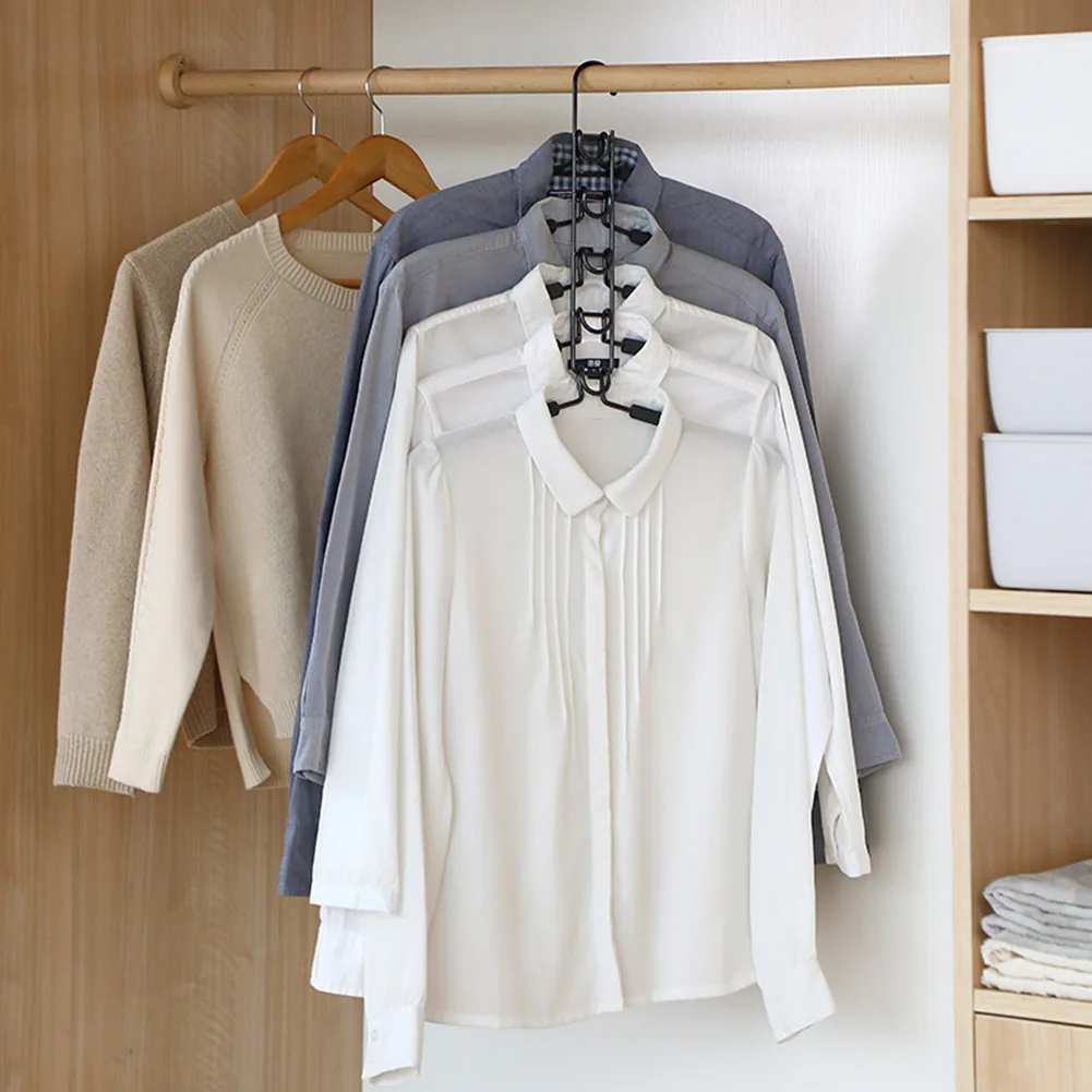 Multi-Layer Anti-Slip Clothes Hangers Save Space 5 in 1 Metal Laundry Rack Storage for Shirt Sweater Suit Dress Coat HFing | Дом и сад
