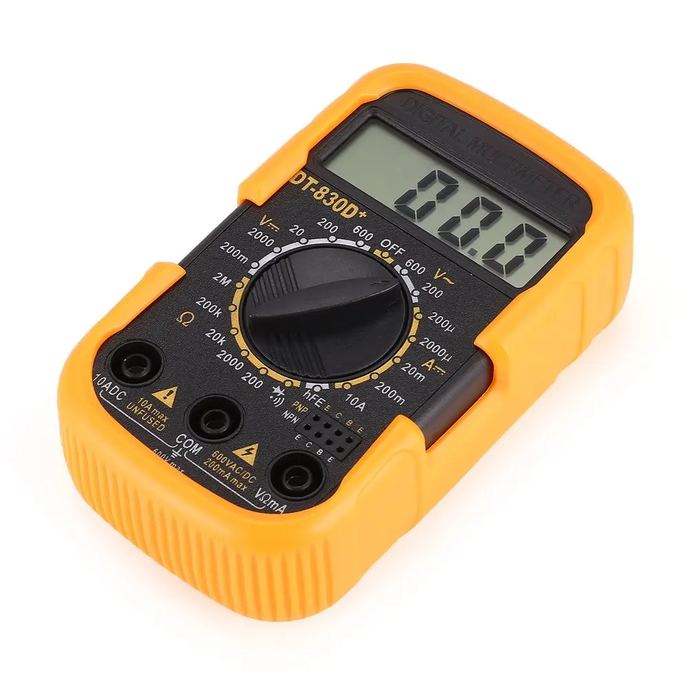 DT830D+ Mini Pocket Digital Multimeter 1999 Counts AC/DC Volt Amp Ohm Diode hFE Continuity Tester Ammeter Voltmeter Sale - купить по