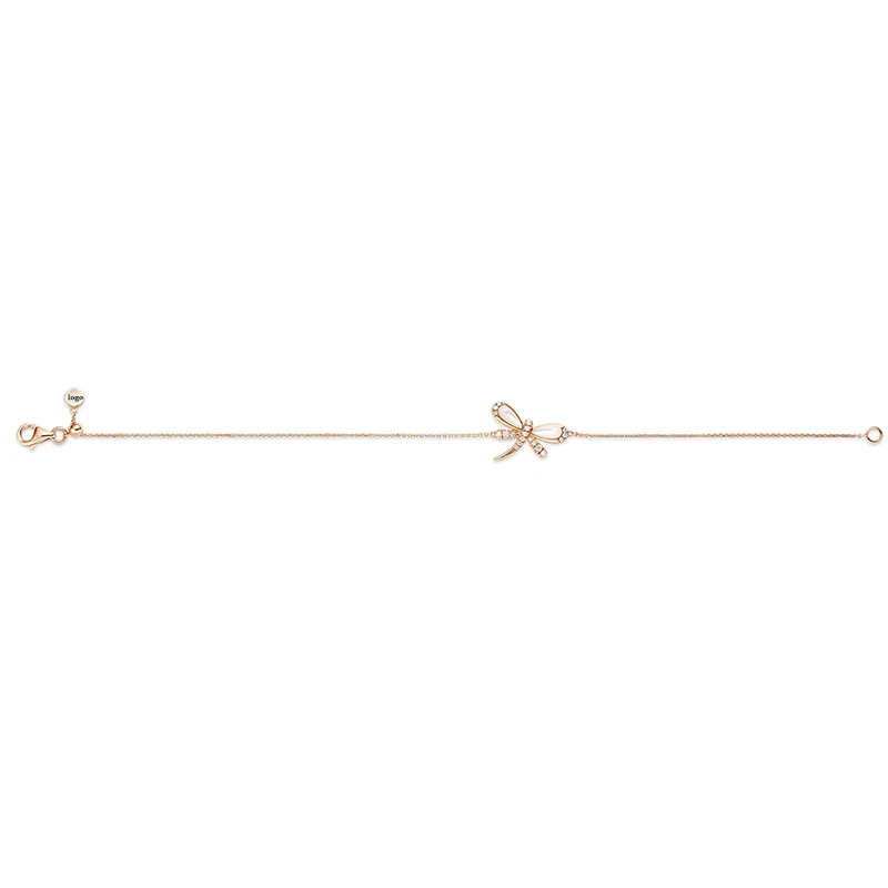 

Fashion SWA New DRAGONFLY Bracelet Rose Gold Elegant Shell Dragonfly Pattern Decoration Crystal Female Jewelry Gift