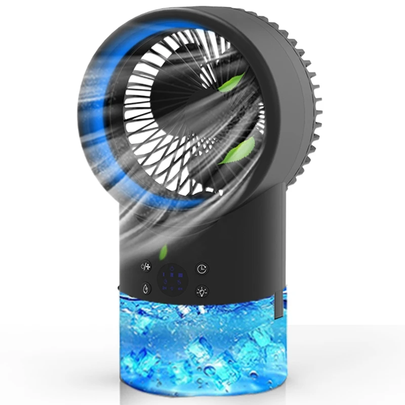 

Portable Air Conditioner Cool Mist Humidifier Fan,4In1 Timing Night Light Quiet Small Table Fans for Home Office