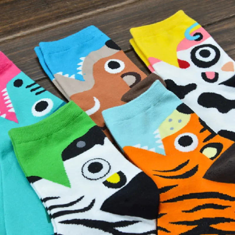 Корейские женские носки с принтом хлопчатобумажные Веселые креативные в