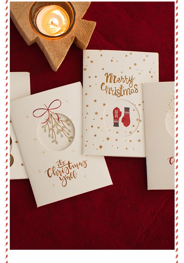 XINAHER 1 шт./5 шт. полый дизайн открытка merry christmas поздравительная открытка Рождественская открытка Tri-складной карточка подарочные открытки