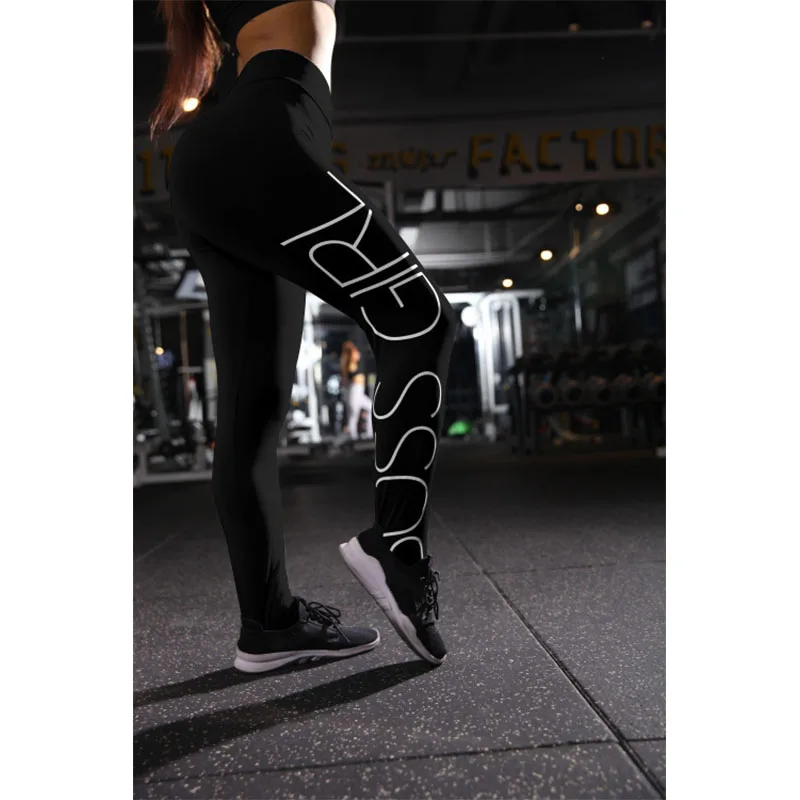 

Letter Printing Sport Fitness Tights Leggings Women High Waist Scrunch Yoga Leggings For Women Sweat Yoga Pants Sportwears