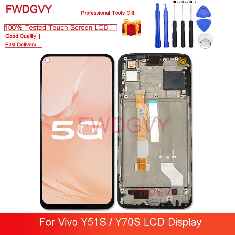 

6,53 "Новый для Vivo Y51s Y70s ЖК-дисплей сенсорный экран дигитайзер сенсор в сборе полный набор запасные части