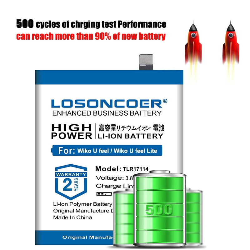 LOSONCOER 3600mAh TLR17114 запасная батарея для Wiko U feel / Lite Li Ion батареи + Бесплатный набор