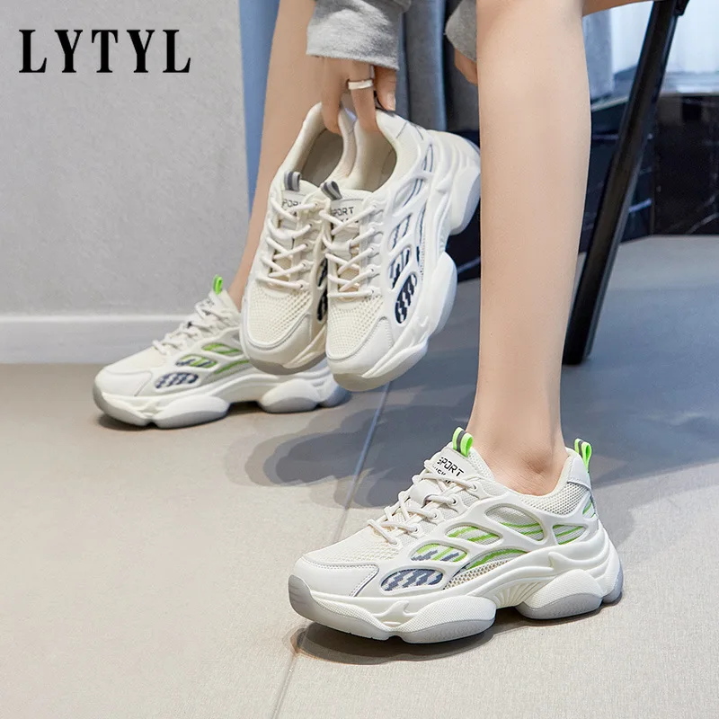 

Fashion Women Sneakers 2021 Spring Autumn Platform Mesh Casual Sport Shoes Women Mixed Color Breathable Women's Shoes D20-10