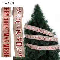 10m merry christmas tree pendant bow accessories ho imitation hemp ribbon wire edge xmas car fringe webbing party decoration