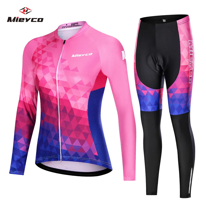 

Cycling Jersey Set Spring Autumn 2020 Team Long Sleeve Ropa Ciclismo Feminina Breathable Racing BikeClothing MTB Bike 5D Gel Pad