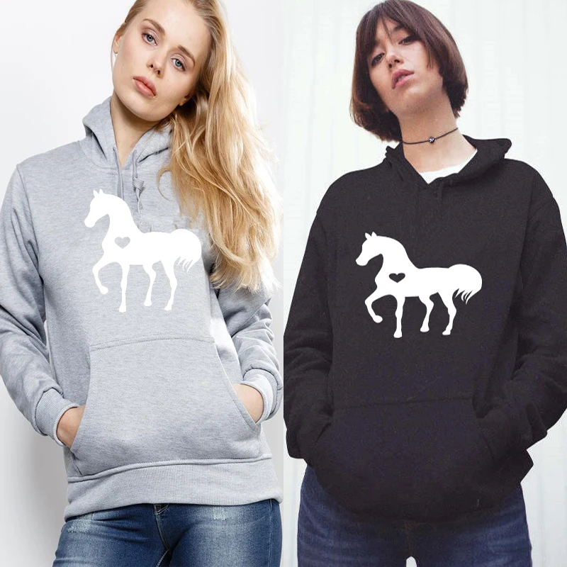 Толстовки с принтом Лошадь 2019 женские модные толстовки лошади осенне-зимний