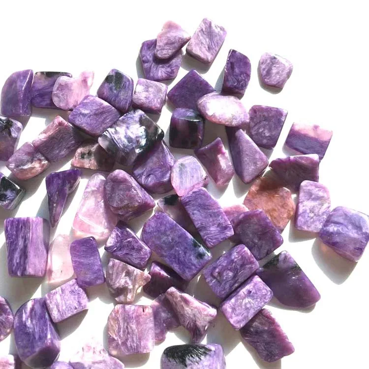 

CHAROITE CHIPS 9-17mm tumbled 1/4lb , bulk stones long purple black