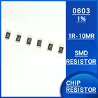 100 шт.лот 0603 SMD резистор 0R  10 м 110 Вт 0 1 5,1 10 100 150 220 470 510 Ом 1K 2,2 K 10K 100K 0R 1R 10mR 100R 150R 220R 330R