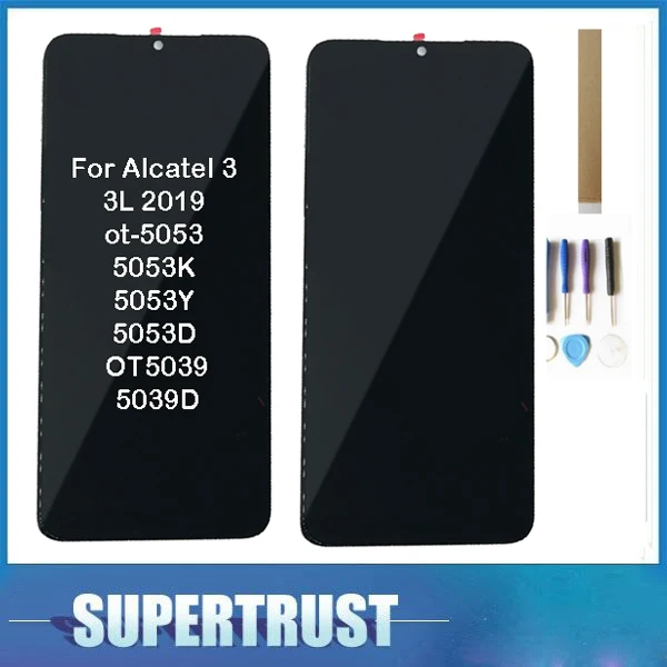ЖК дисплей с тачскрином в сборе для Alcatel 3 3L 2019 5053K 5053Y 5053D OT5039 черный цвет
