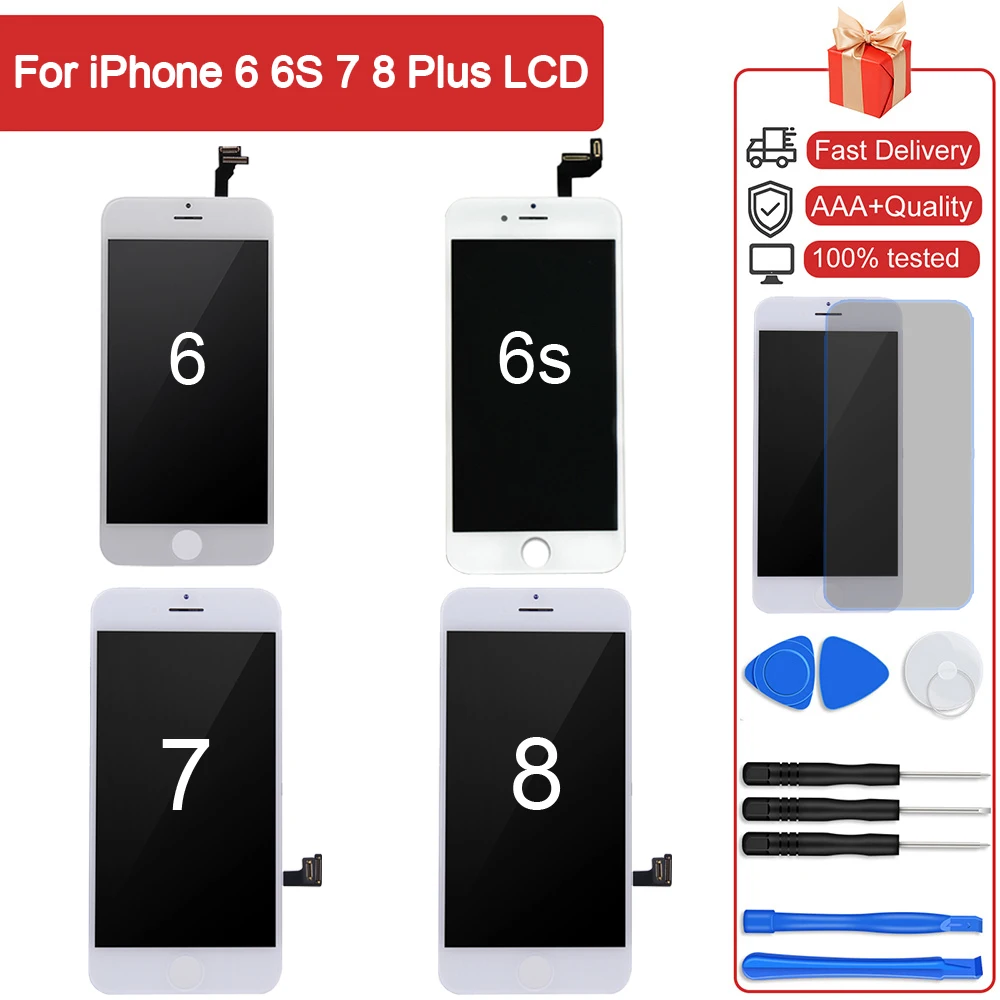 High Quality AAA+++ LCD Display For iPhone 6S 6 7 8 Plus LCD 3D Touch Screen Digitizer Assembly Replacement Panel Pantalla Ecran