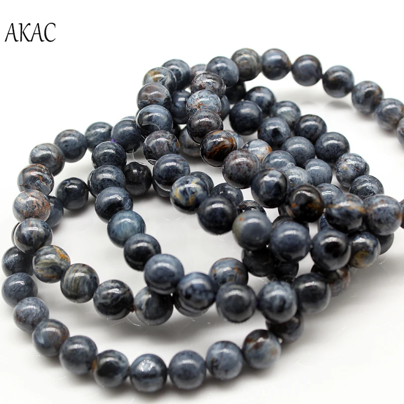 AKAC 8mm+-0.2 semi precious A+ natural Pietersite bracelet smooth round loose beads | Украшения и аксессуары