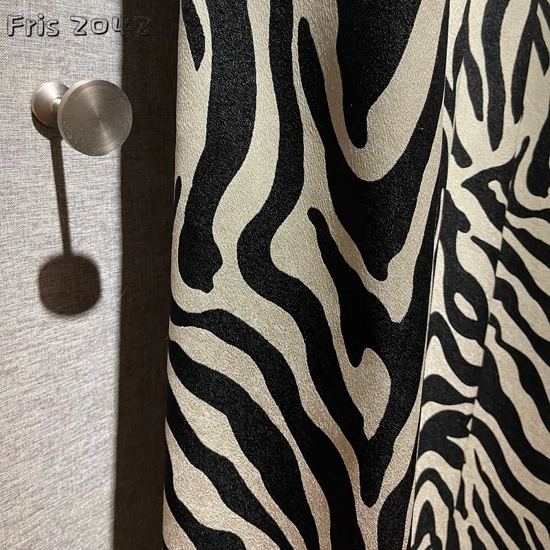 

Black and White Zebra Print Leopard Print Modern Fashion Curtains Custom Shading Curtains for Living Dining Room Bedroom