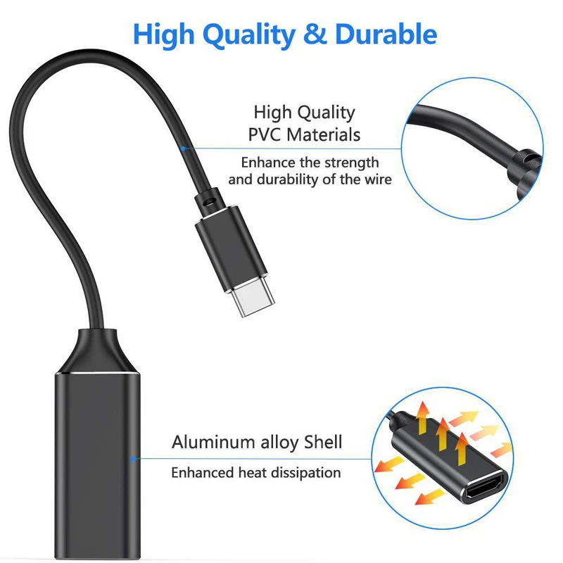 Кабель-переходник с Type-C на Hdmi адаптер для ТВ 4K 3D переходник штырь-гнездо USB 3 1 ПК