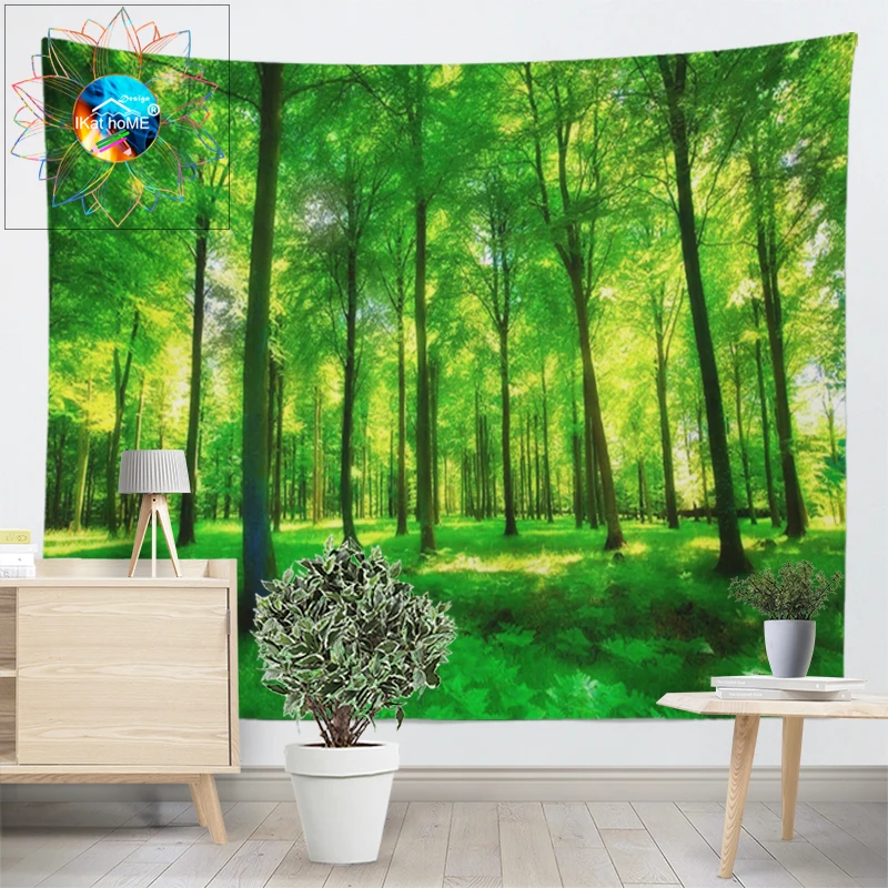 Солнечный лес гобелен для гостиной с мандалой настенный в стиле хиппи