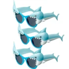 Детская Акула очки Фотокабины реквизит Гавайи дети реквизит для фотосессии в день рождения, смешные футболки для мальчиков Ocean One 1st на день рождения вечерние детского дня рождения с изображением акулы