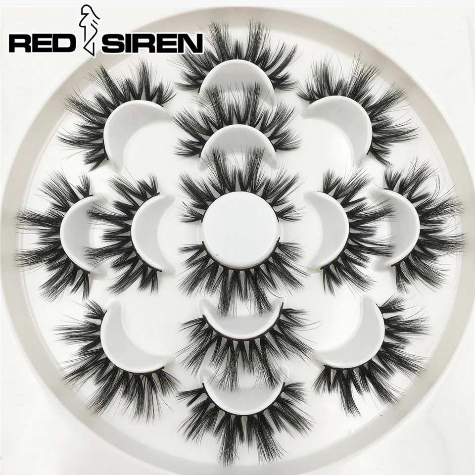 Красная сирена 7 пар 25 мм ресницы 3d Искусственные норковые ручной работы большие