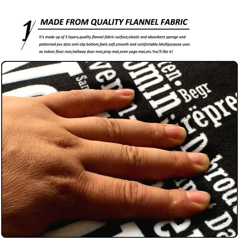 Приветствуемый коврик для прихожей простой черный и белый напольный с принтом