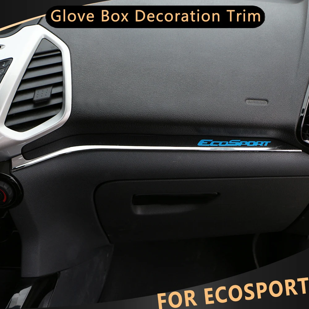 

Для Frod Ecosport 2013 - 2017 3 шт. ABS хромированный ящик для хранения перчаток для автомобильного копилота Декоративная полоса наклейка отделка аксесс...