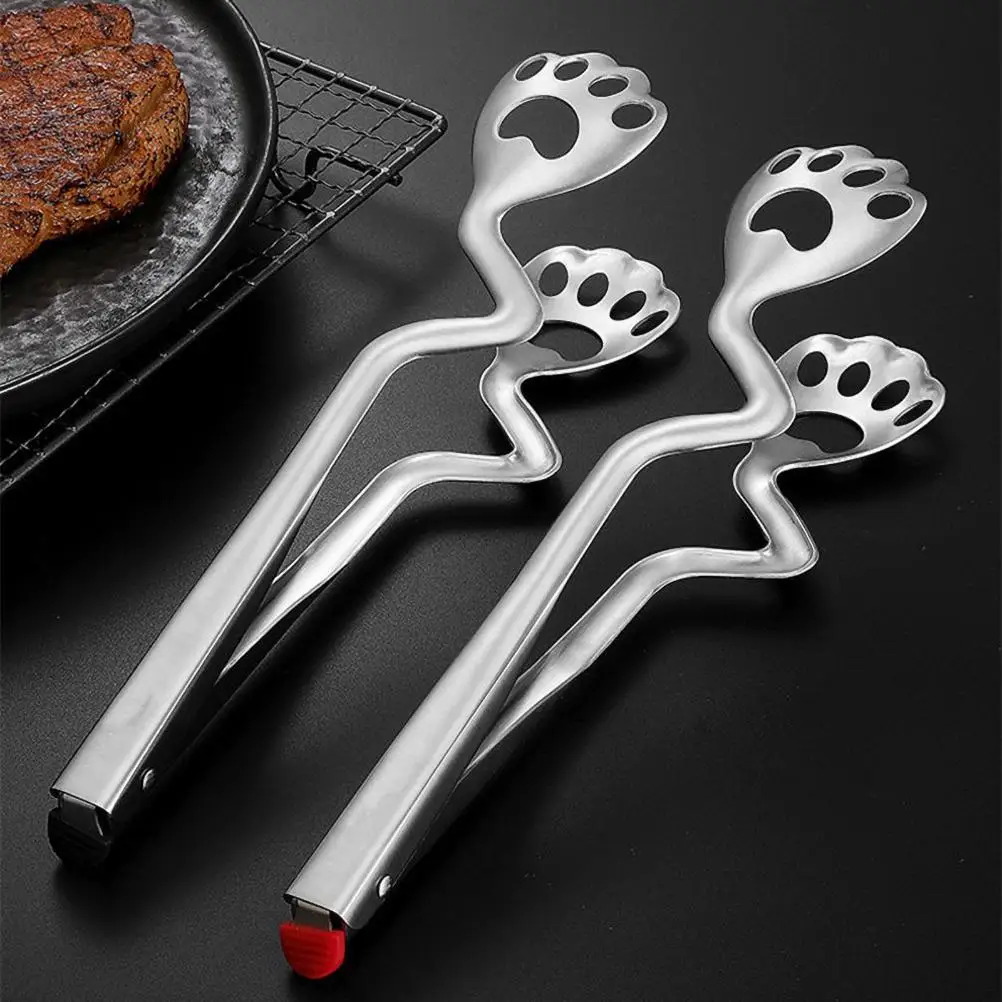 

1PC Kitchen Tong Stainless Steel Barbecue Tong Cat Paw Design for Cooking Serving and Grilling Hosehold Kitchen Tool