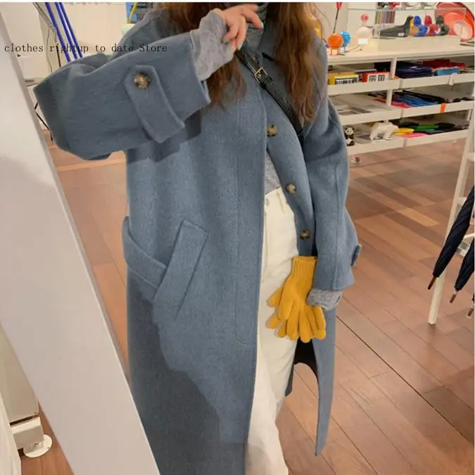 Новинка осенне-зимняя женская одежда тонкое шерстяное пальто в иностранном