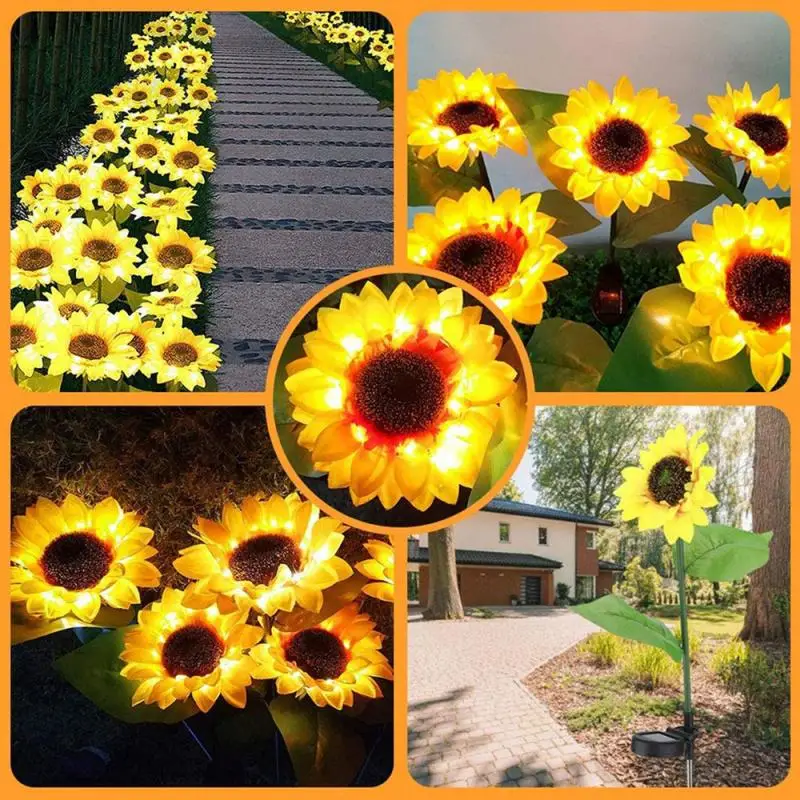 

Solar Sunflower Landscape Lamp Lawn Garden Decoration Ground Light For Street Path Holiday Solar Light Pathway Lamp Waterproof