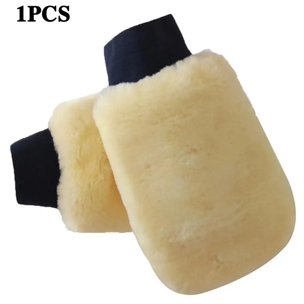 

1PC Artificial Wool Mitt Car Soft Polishing Glove Washing Cleaning Polish Car Cleaning Washing