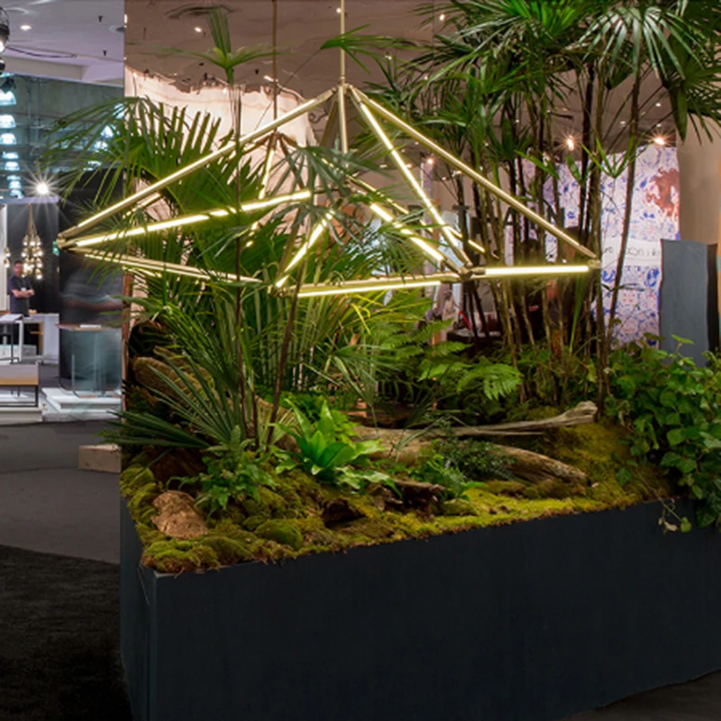 Минималистичная золотистая металлическая люстра в стиле пост-модерн креативное