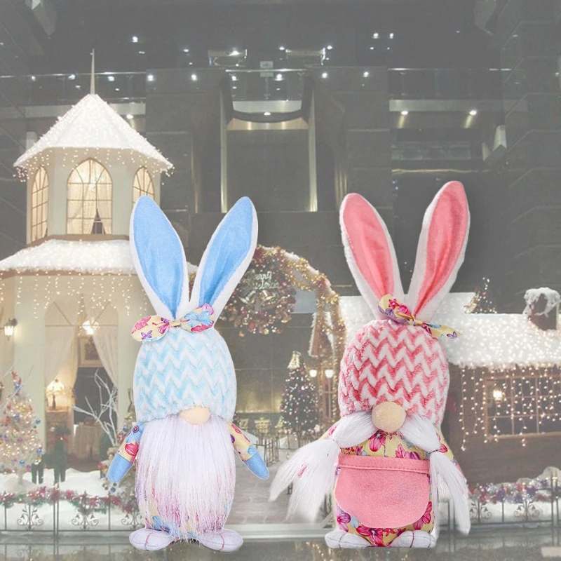 

Easter Bunny Gnome Handmade Rabbit Plush Toys Doll Ornaments Kids Easter Decor
