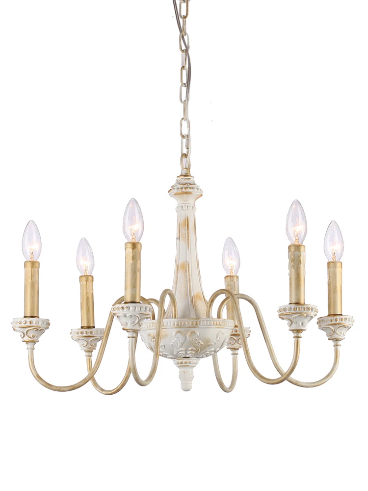 Люстра для гостиной французского сада американская креативная резная свеча