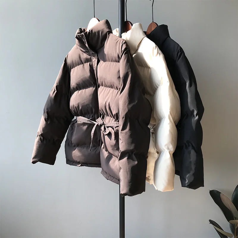 HXJJP 2019 женские зимние куртки новинка корейский стиль воротник-стойка свободный