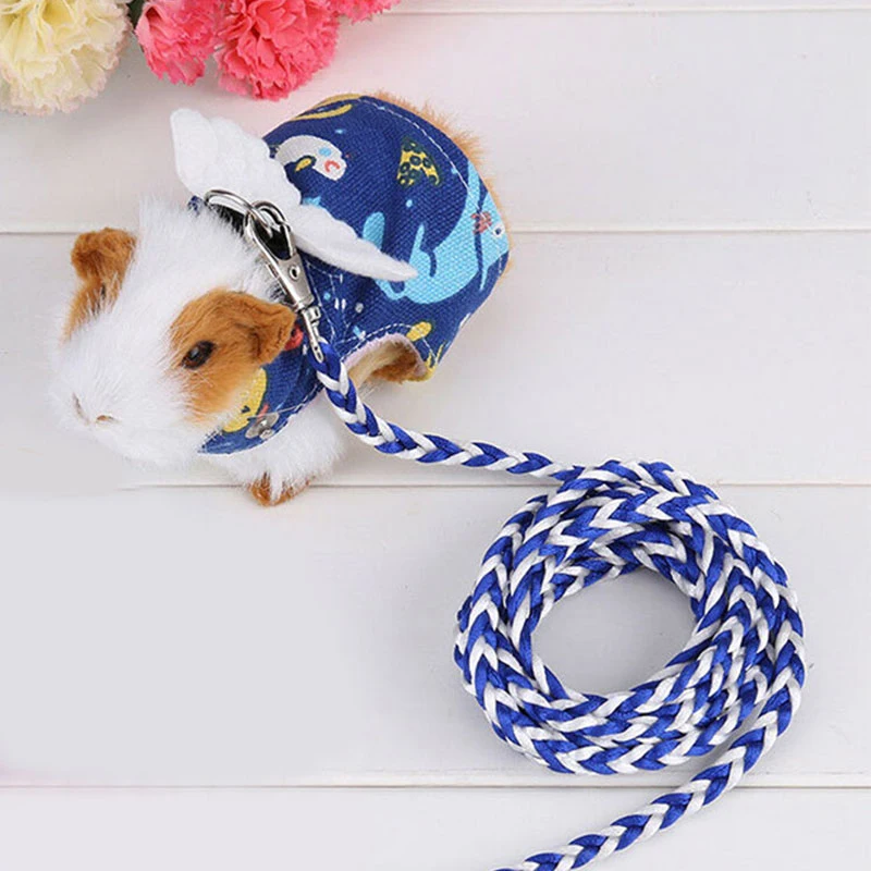 

Small Pet Rabbit Harness Vest and Leash Set For Ferret Guinea Pig Bunny Hamster Puppy Bowknot Chest Strap Harness Pet Supplies