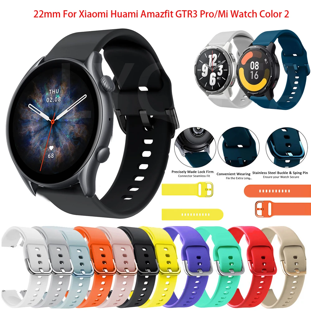

Silicone Band For GTR 3 Pro/Mi Watch Color 2 Watchband For Xiaomi Huami Amazfit GTR 47/GTR 2 2e Wristband Replacement Bracelet