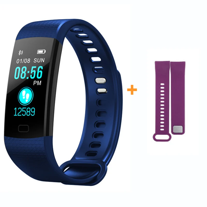 add Sky purple strap Imosi Y5 умный Браслет, пульсометр, монитор артериального давления, высокая яркость, цветной экран, умный браслет, браслет, уведомление - Цвет: add Sky purple strap