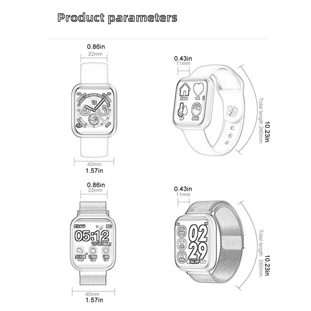 

F11 Fitness Bracelet Blood Pressure Heart Rate Monitor Waterproof Smart Bracelets Full Touch Screen Men Women Watch 1.3 Screen