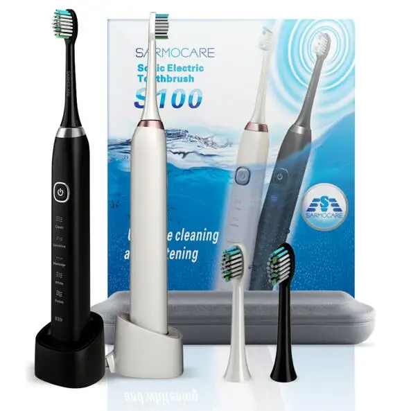 

S100 Sarmocare S100 Electric Toothbrush 5 models Wireless rechargeable with 2Pcs Replaceable Heads Timer IPX7 Waterproof
