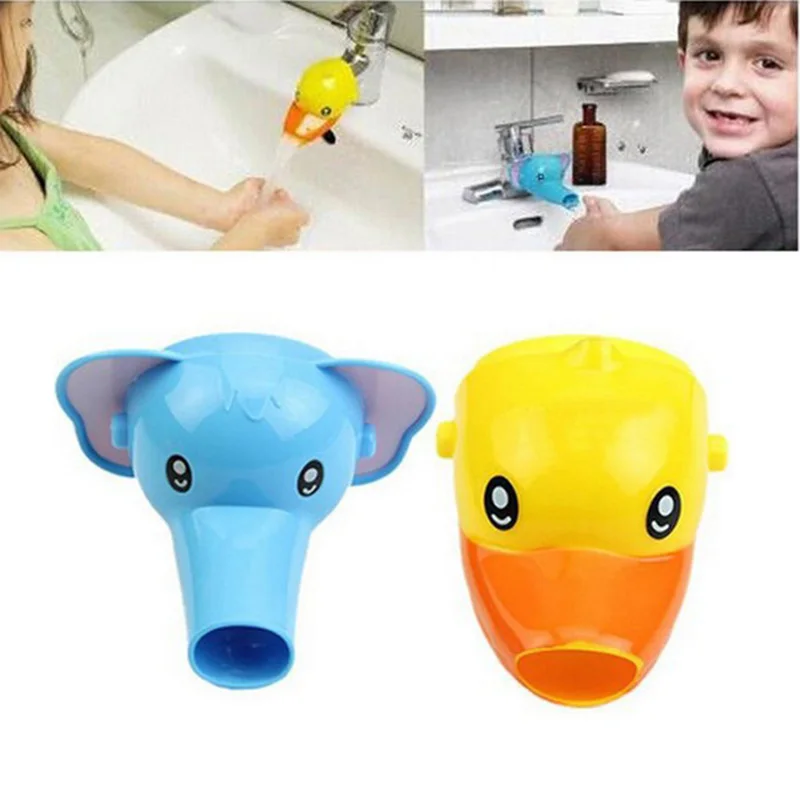 

Cute Cartoon Animal Duck/Elephant/Dolphin Shape Extender For Kitchen Sink Faucet Assist Baby Kids To Wash Hands Faucet Extender