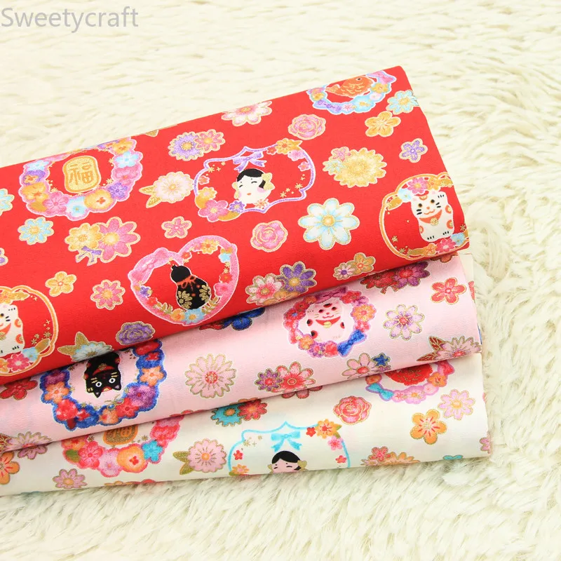 110x45 см Ткань с цветочным принтом на удачу тонкая хлопчатобумажная ткань от Yard Tecido