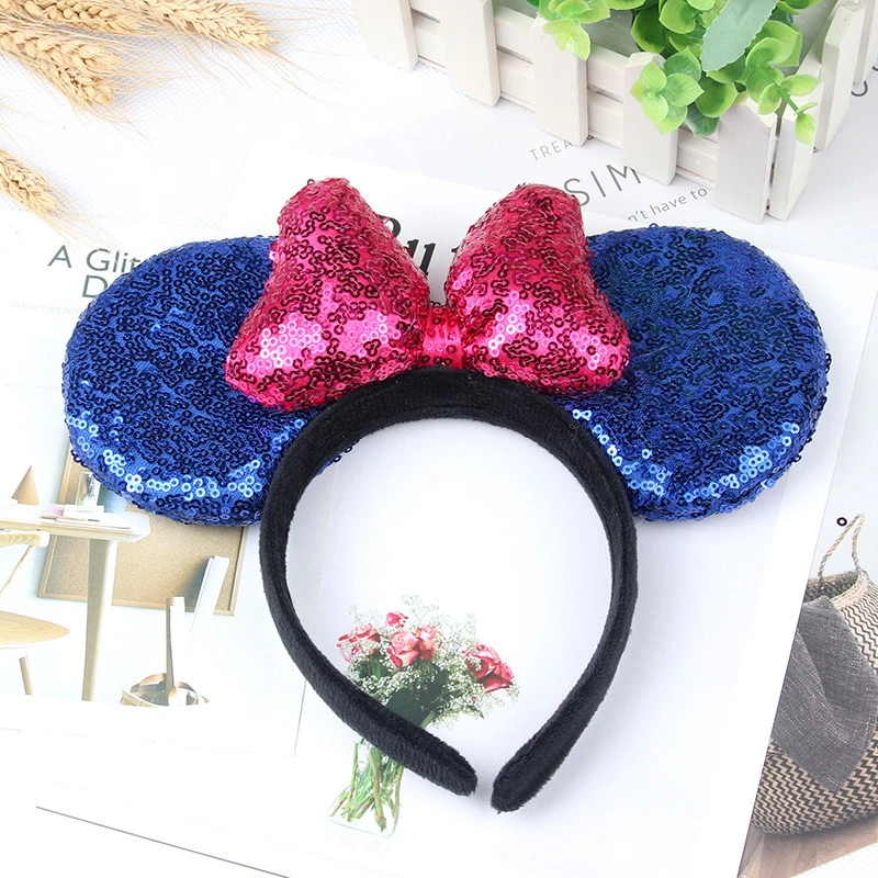 Navidad обруч Микки Минни стерео блестки бант повязка на голову с блестками микки