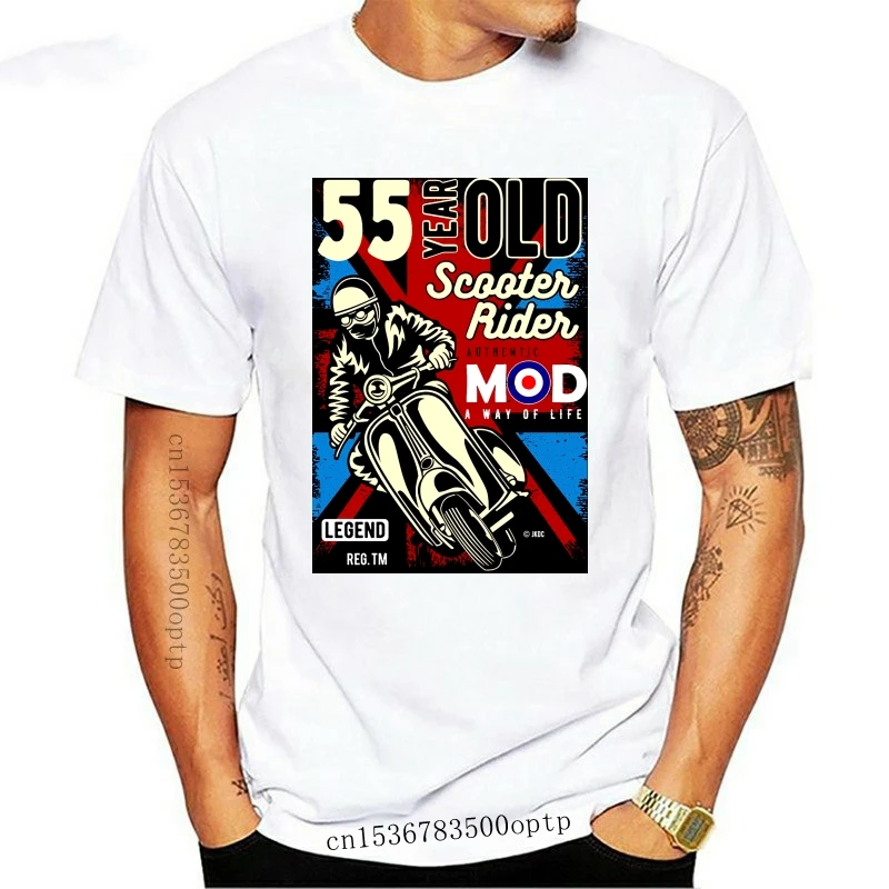 

Новинка 2021, 55 лет, мод для скутера, со слоганом, ретро-мотив Scooterist для 55 звёзд, Мужская черная футболка, топ