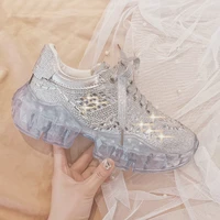 womens fashion crystal shoes rhinestone jelly bottom sports shoes net red hot diamond shoes womens running shoes