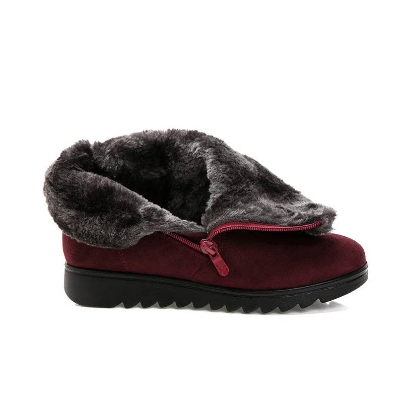 

Women winter boots non slip ankle boots women shoes 2021 new flock side zipper winter shoes women warm plush snow boots female