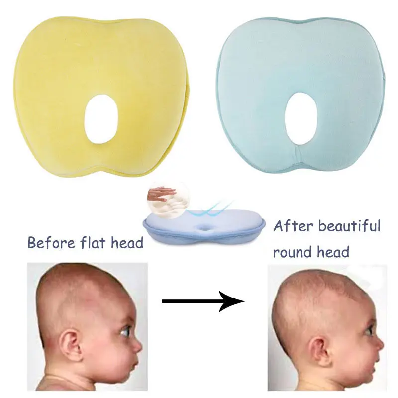 Newborn Infant Anti Roll Pillow Flat Head Neck Prevent Infant Support Baby Crib Flat Head Pillow for Newborn YYT344