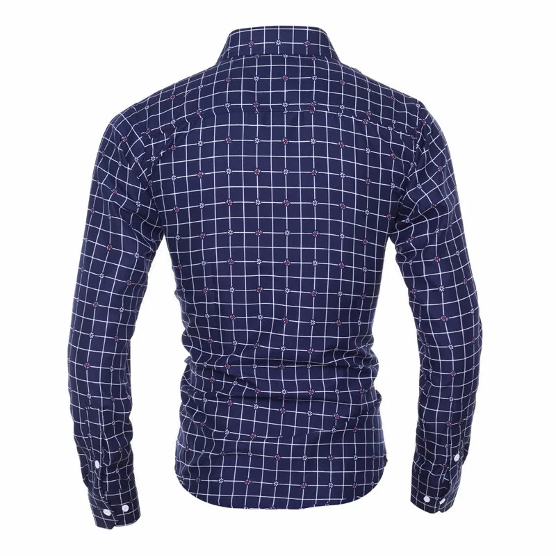 

ZOGAA Brand men dress shirts long sleeve Smart Casual Polyester Plaid mens shirts streetwear men long sleeve shirt Size S-2XL